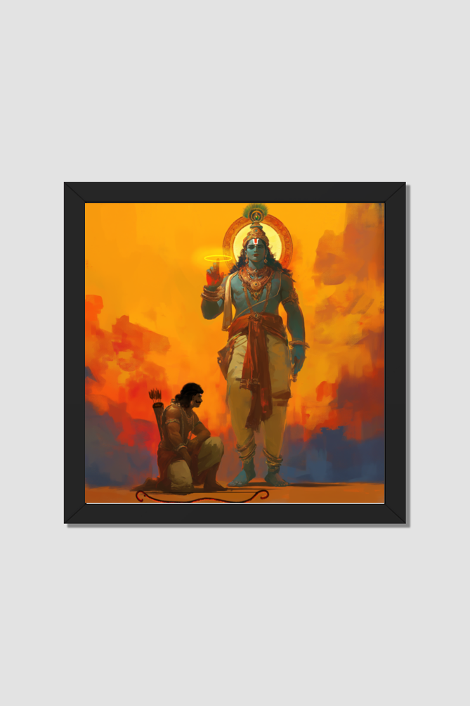 Krishna Arjuna Photo Frame | Divine Bhagavad Gita Wall Art | Perfect Gift for Devotees