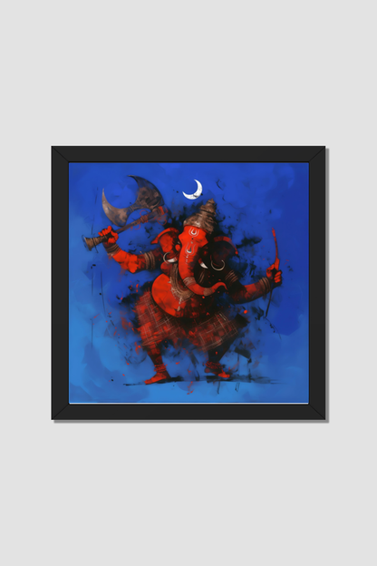 Ganesh Ji Frame Photo | Ganesh Painting with Frame | Ganpati Photo Frame Online | Ganesh Ji Frame Photo | 300 GSM Glossy Finish | Perfect Gift for Ganesh Devotees