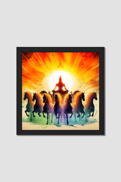 Surya Narayan Photo Frame | Sun God Wall Art | Divine Hindu Decor for Pooja Room