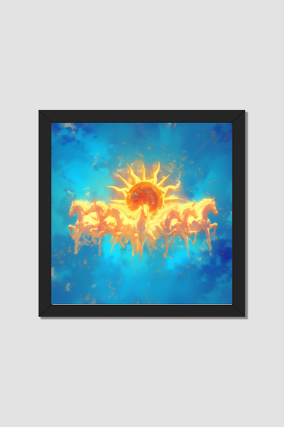 Surya Dev with Seven Horse Photo Frame for Vastu | Surya Dev Wall Art