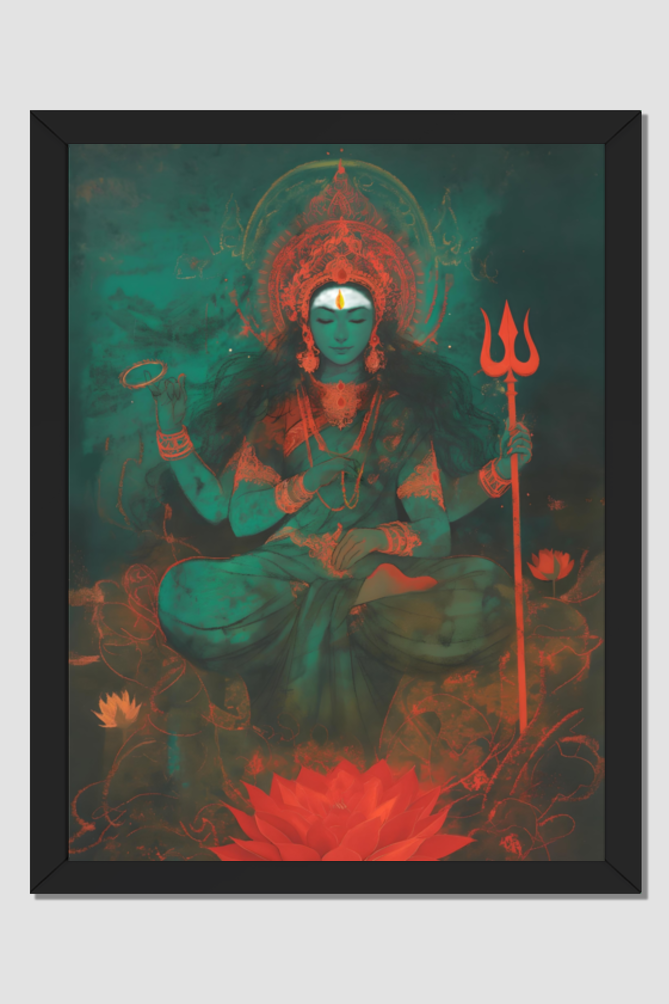 Shakti Photo Frame | Divine Feminine Power Artwork | Perfect Gift for Devotees | 300 GSM Glossy Finish