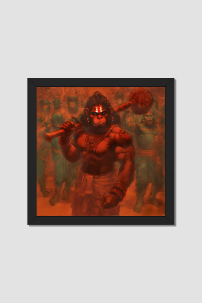 Hanuman Frame Photo | Anjaneya Photo Frame | Bajrangbali Ki Photo Frame | 300 GSM Glossy Finish | Perfect Gift for Hanuman Devotees