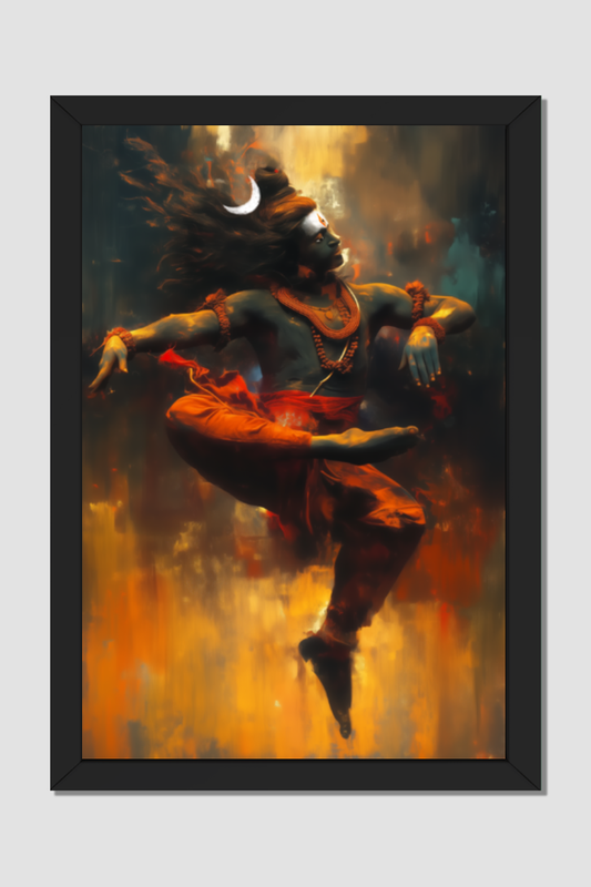 Shiva Tandava Photo Frame | 16x24 Inch Wall Art | Glossy Print Protection