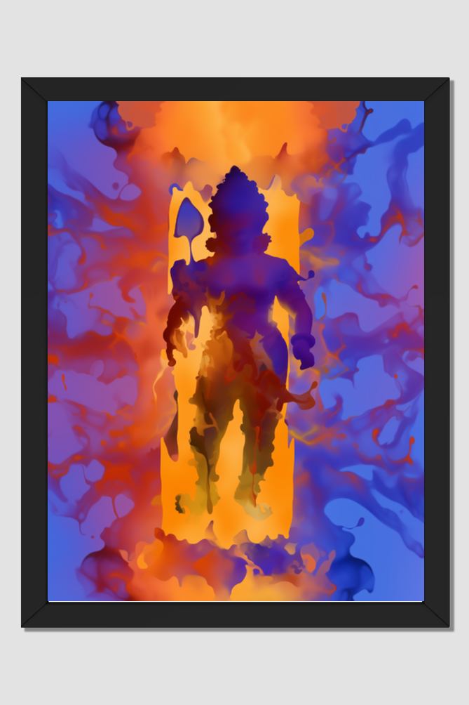 Lord Murugan Abstract Art | 18x24 Inch Glossy Print Photo Frame for Spiritual Decor