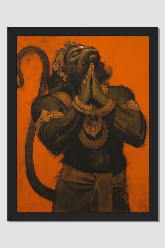 Hanuman Ji in Anjali Mudra | 18*24 Inch Photo Frame | Perfect Gift for Devotees