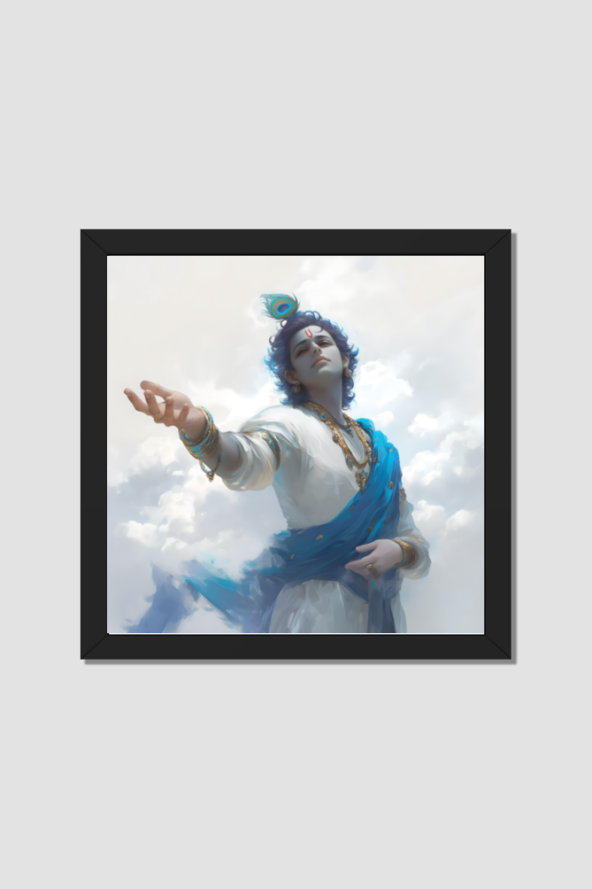 Helping Hands Sri Krishna Photo Frame | Perfect Gift for Krishna Devotees | 300 GSM Glossy Finish