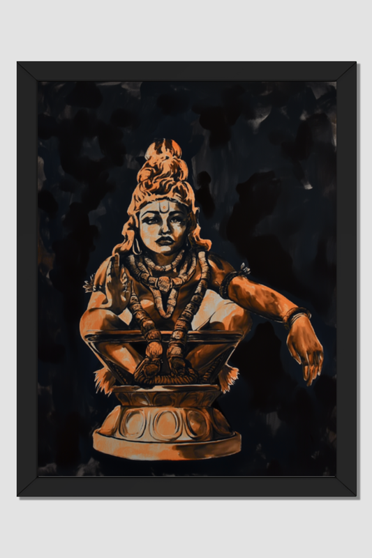 Lord Ayyappa Swamy 18*24 Inch Photo Frame | Perfect Devotional Wall Art for Home & Gift