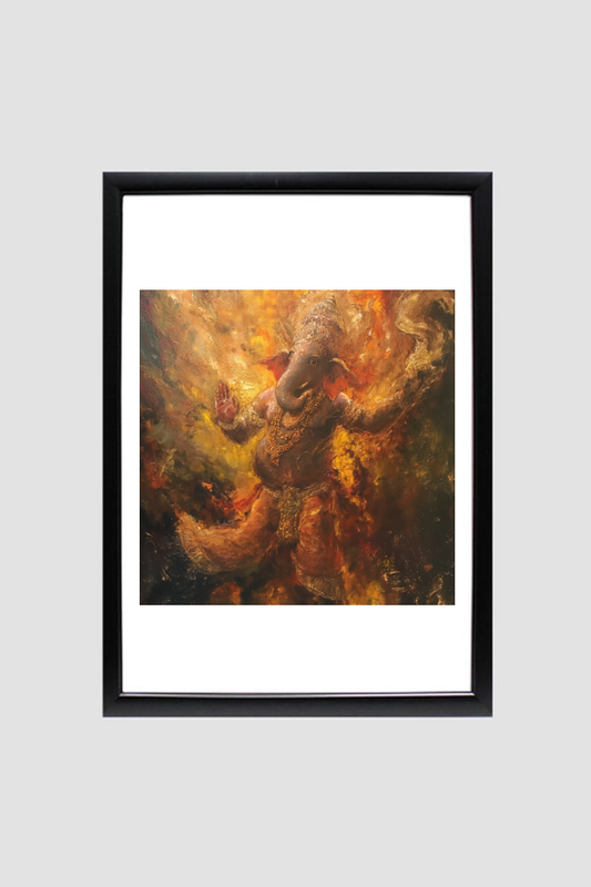 Sacred Digital Art of Lord Ganesha - A4 Poster Print