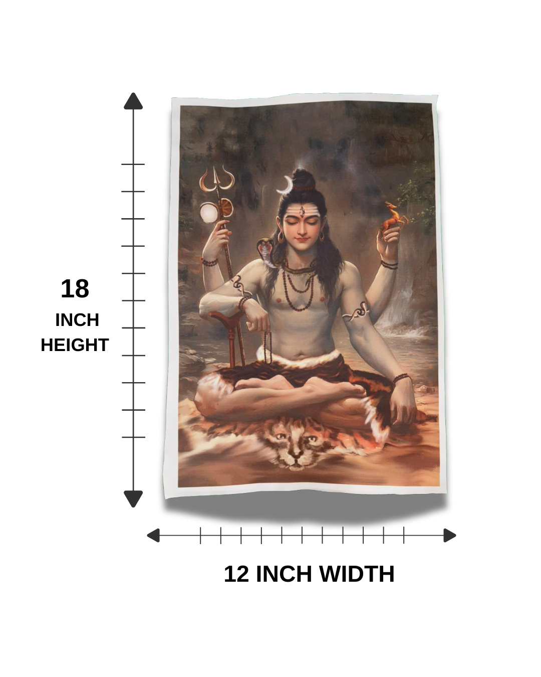 Lord Shiva Canvas Print Roll (Unframed) – Mahadeva Wall Art for Home Temple, Meditation Room & Spiritual Décor