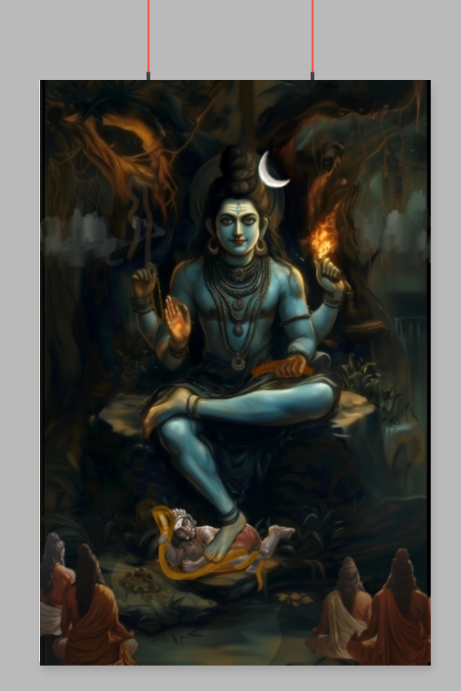 Dakshinamurthy Poster | Lord Shiva as the Supreme Guru | Spiritual Wall Decor for Wisdom & Vastu Harmony