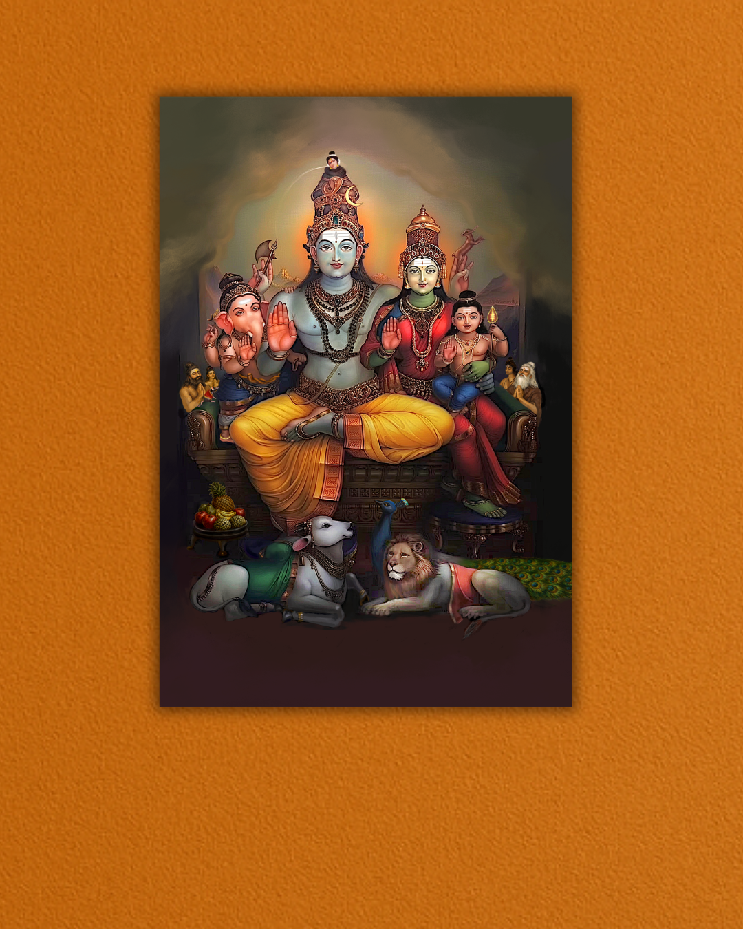Shiva Parivar Poster – 300 GSM Divine Family Wall Art for Peace and Prosperity | Vastu Positive Decor
