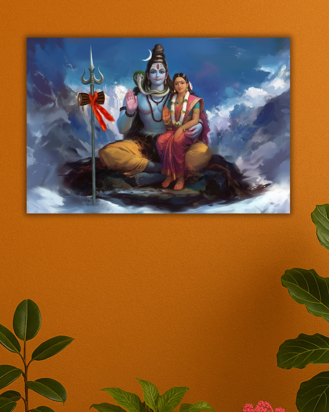 Shiva Parvathi Poster – 300 GSM Divine Wall Art for Love, Balance, and Harmony | Vastu Positive Decor