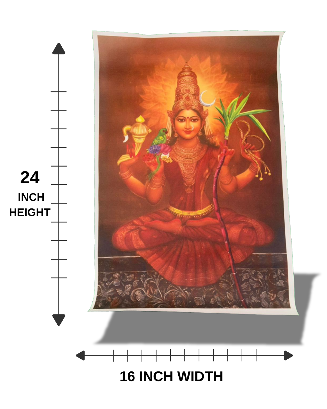 Lalitha Tripura Sundari Canvas Print Roll (Unframed) – Kanchi Kamakshi Devi Wall Art for Home Temple, Meditation & Spiritual Décor