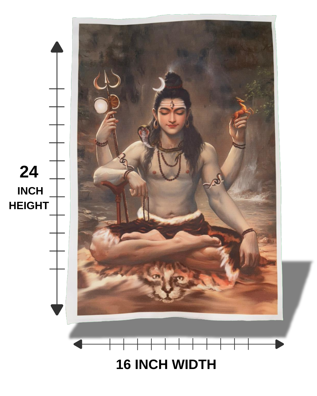 Lord Shiva Canvas Print Roll (Unframed) – Mahadeva Wall Art for Home Temple, Meditation Room & Spiritual Décor