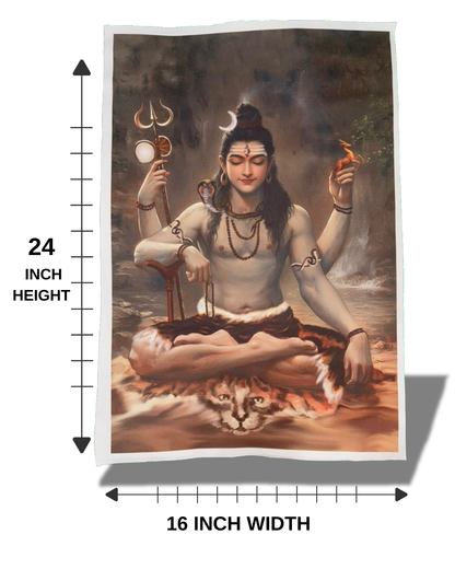 Lord Shiva Canvas Print Roll (Unframed) – Mahadeva Wall Art for Home Temple, Meditation Room & Spiritual Décor