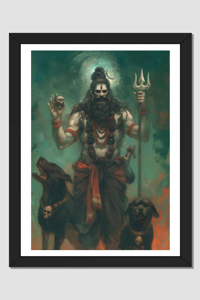 Kalabhairava Photo Frame | Kalabhairava Photo Frame Online | Perfect Gift for Kalabhairava Devotees | 300 GSM Glossy Finish