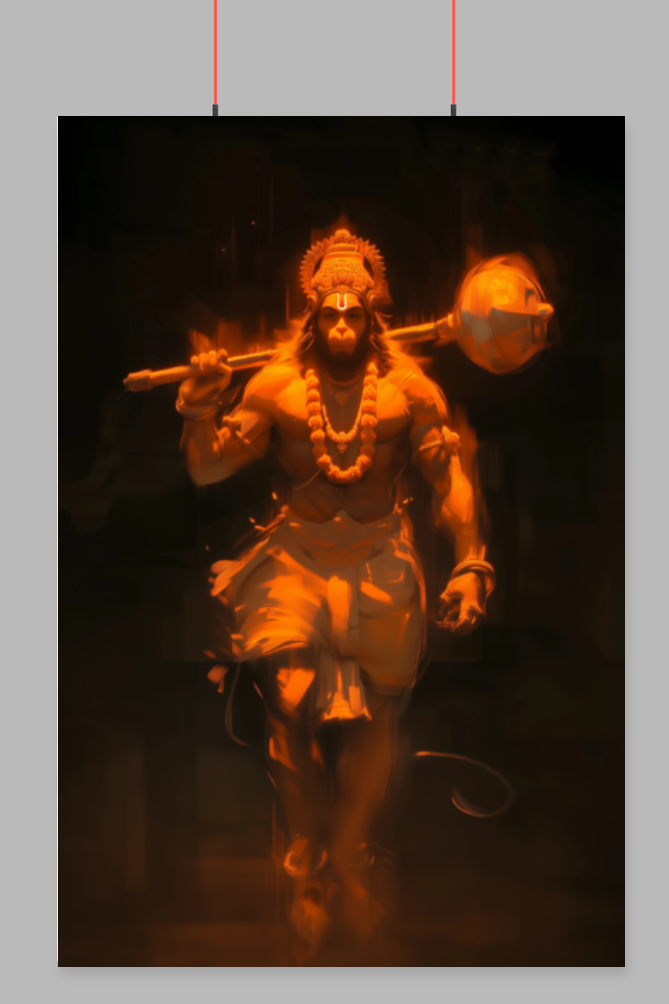 Hanuman Ji Wall Poster | Bajrang Bali Blessings | Powerful Spiritual Decor for Home, Office & Pooja Room