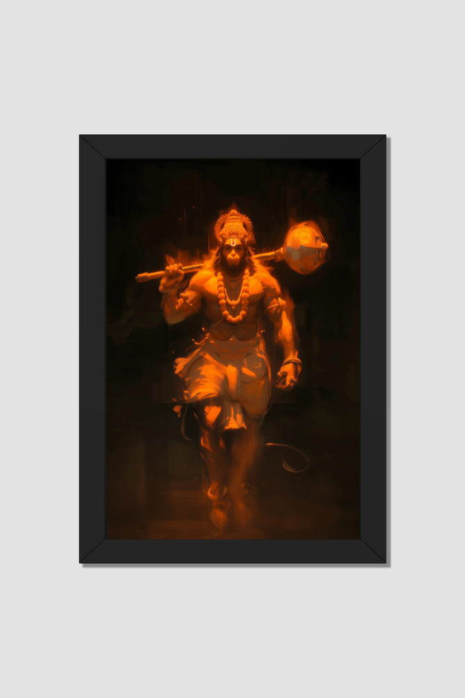 Lord Hanuman Photo Frame | Symbol of Strength, Devotion & Protection | Sacred Wall Art for Home & Temple Decor