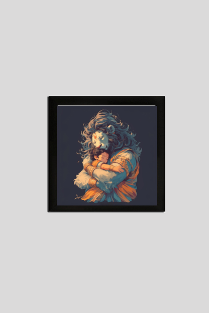 Narasimha Swamy hugging Prahlada Photo Frame | Perfect Gift for Narasimha Swamy Devotees | 300 GSM Glossy Finish