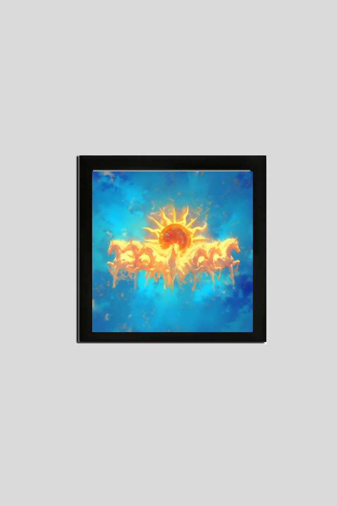 Surya Dev with Seven Horse Photo Frame for Vastu | Surya Dev Wall Art