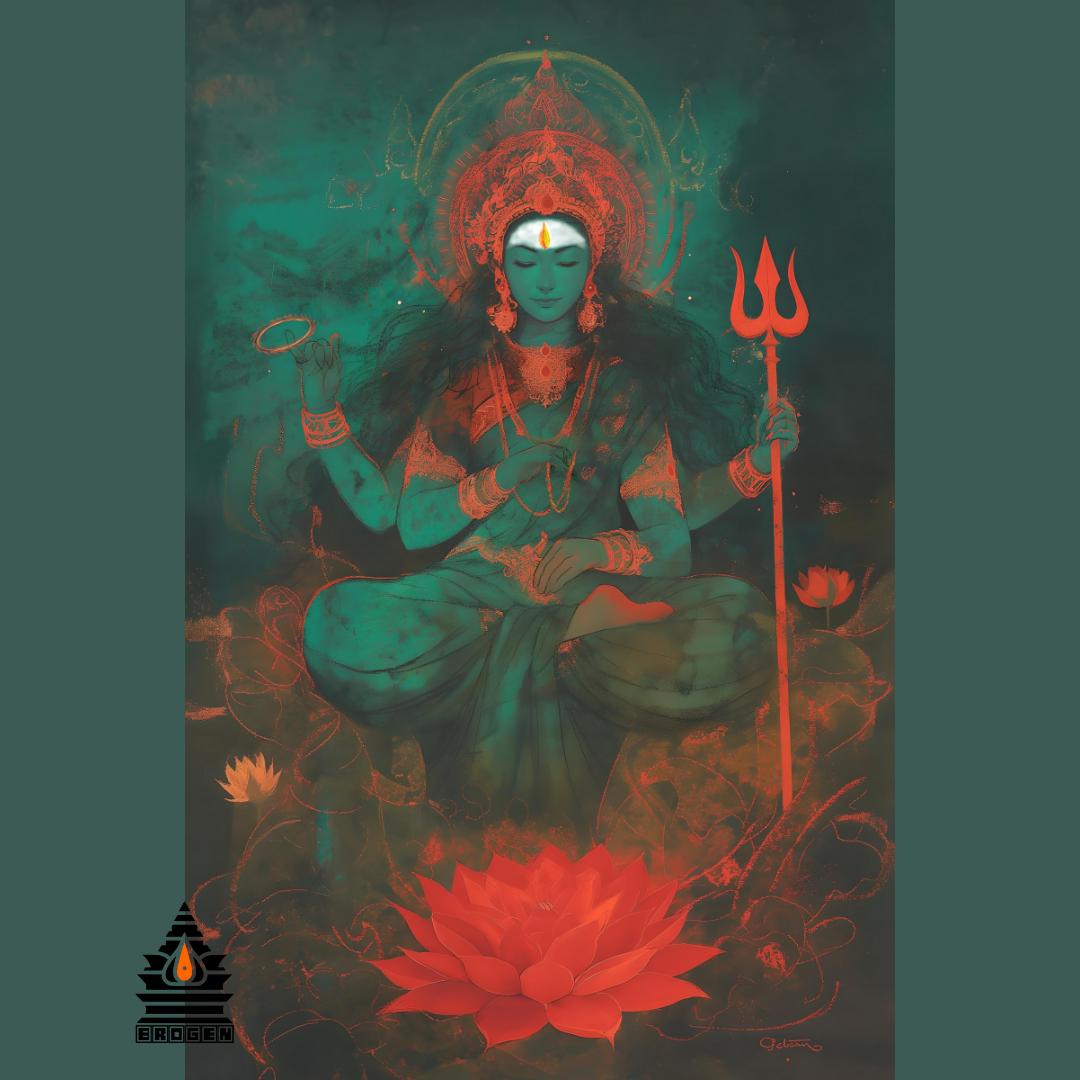 Shakti - Divine Feminine Power | High-Resolution PNG | Spiritual Hindu Artwork Download
