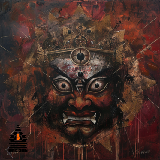 Abstract Face Art of Lord Kala Bhairava | Digital Download | High-Resolution Spiritual Artwork