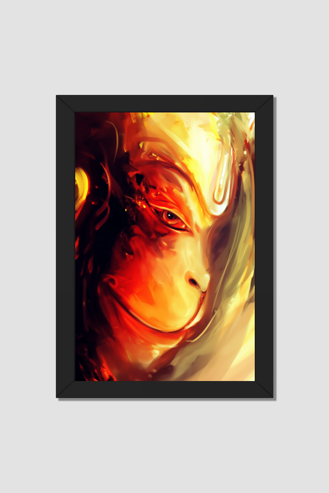 Buy Lord Hanuman Photo Frame Online – Powerful Bajrangbali Wall Art for Strength & Protection | Spiritual Home Decor with Vastu Benefits | Laminated Glossy Print