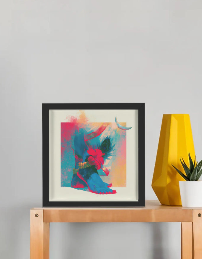 Maa Kali Sacred Feet Photo Frame | Divine Kali Charan Framed Wall Art | Hindu Spiritual Home Décor | Premium Devotional Gift