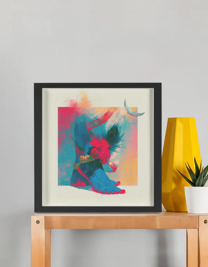 Maa Kali Sacred Feet Photo Frame | Divine Kali Charan Framed Wall Art | Hindu Spiritual Home Décor | Premium Devotional Gift