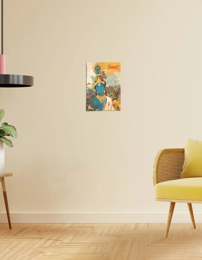 Sri Krishna in the Battlefield of Kurukshetra Poster – 300 GSM Divine Wall Art for Dharma and Wisdom