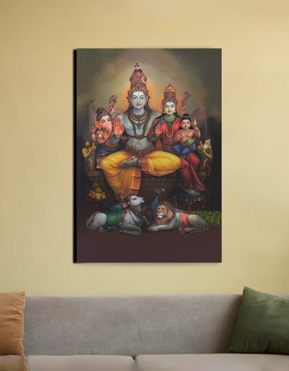 Shiva Parivar Canvas wall art
