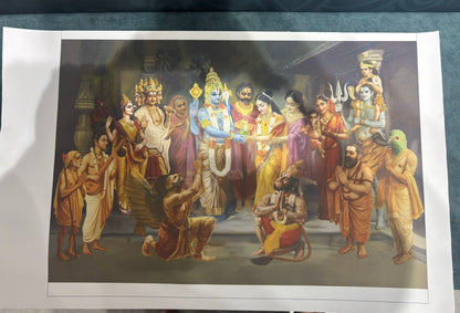 Srinivasa Kalyanam Canvas Print Roll (Unframed) – Venkateswara Kalyanam Hindu Wedding Scene Wall Art for Home, Temple & Gift Décor