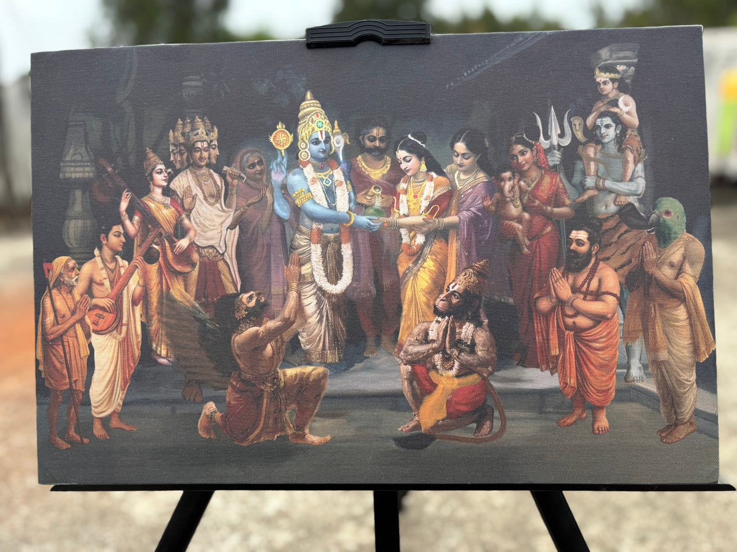 Srinivasa Kalyanam Canvas Wall Art | Venkateswara Kalyanam Print | Divine Wedding Scene Décor