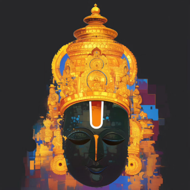 High-Resolution PNG Digital Art of Lord Venkateshwara Swamy - Instant Download