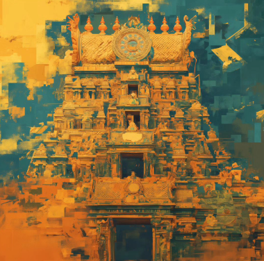 High-Resolution Digital Art of a Hindu Temple - Downloadable PNG