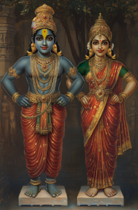 Vitthal Rukmini Digital Art Download | Divine Wall Decor (1700x2600 Pixels)