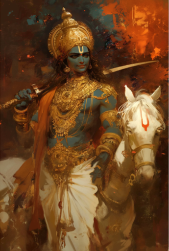 Kalki Avatar Digital Art, hd image download  – Divine Warrior of the Future | Hindu God Illustration
