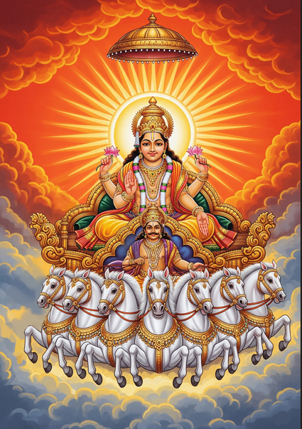 Surya Dev Digital Art – Surya Narayana on Chariot HD Image Download (1792x2560 px)