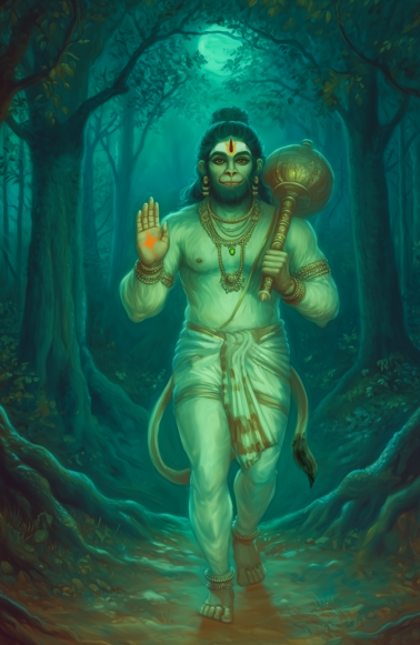 Hanuman Digital Art – HD Printable image of Lord Hanuman for Wall Decor (1798x2688 px)