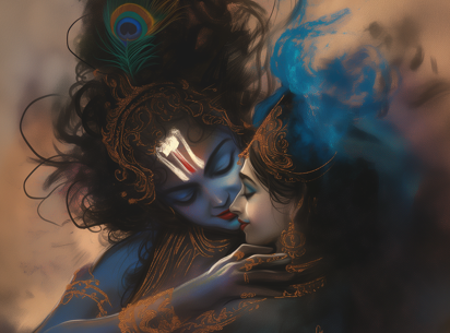 Divine Digital Art of Radha and Krishna: Eternal Love and Devotion