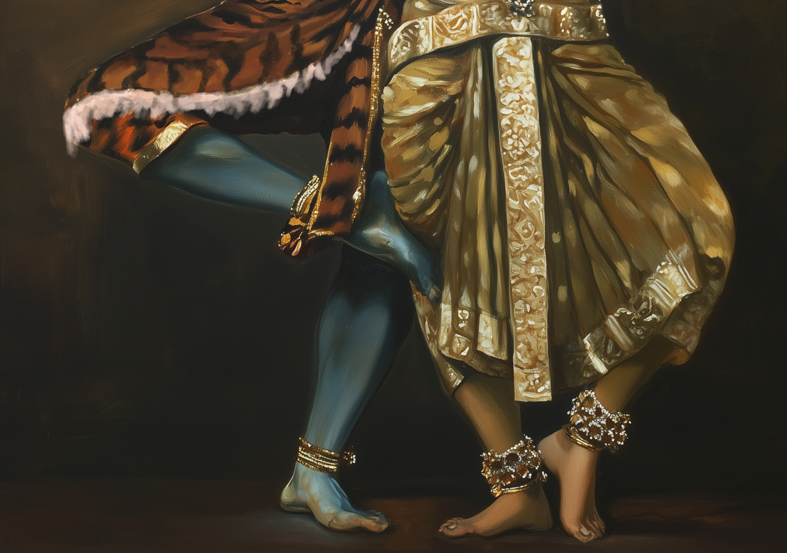 Shiva Parvathi Art Digital Download | Divine Hindu Art | 300 DPI High-Resolution File for Large Prints