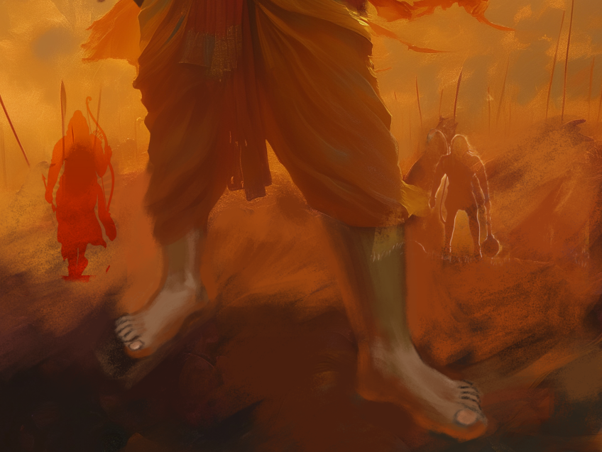 Lord Sri Rama with Lakshmana & Hanuman Digital Art |300 DPI HD| Ramayana Devotional Artwork