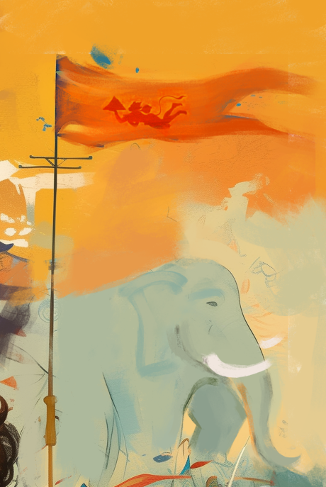 Sri Krishna in the Battlefield of Kurukshetra Poster – 300 GSM Divine Wall Art for Dharma and Wisdom