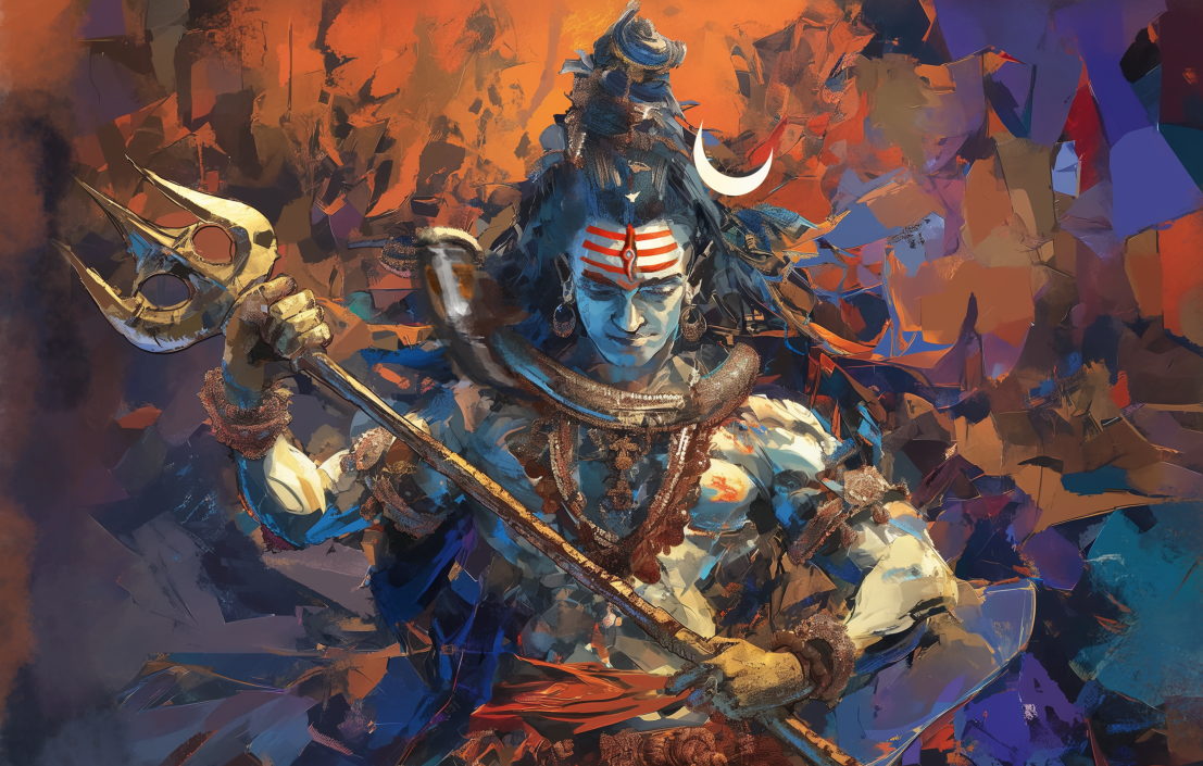 Abstract Form of Lord Shiva Digital Art | Modern Mahadev Spiritual Artwork | HD Download