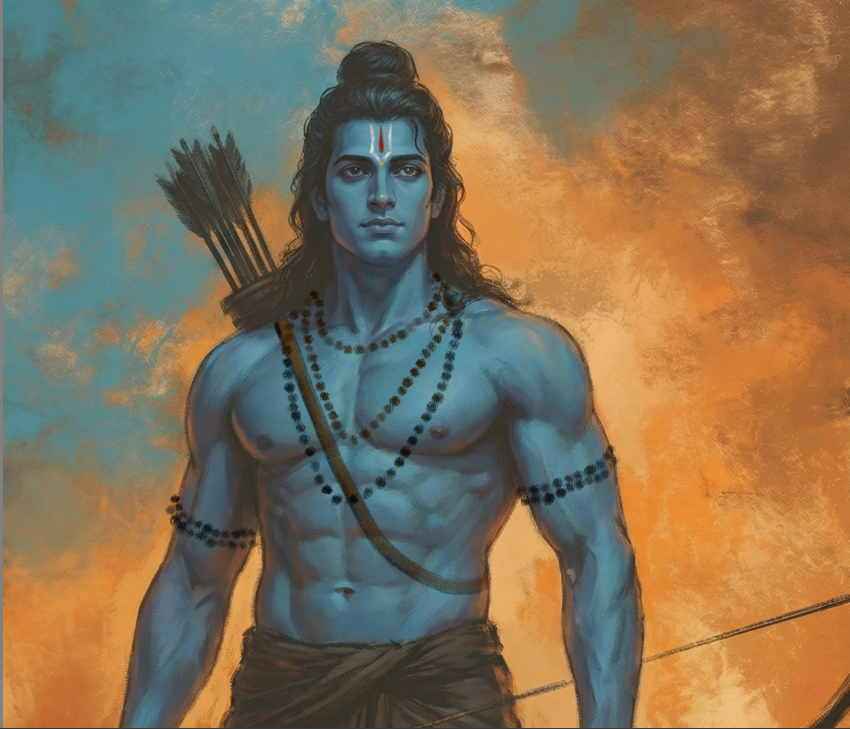 Sri Rama Digital Art | Lord Ram Devotional Artwork | HD Spiritual Download