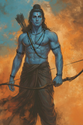 Sri Rama Digital Art | Lord Ram Devotional Artwork | HD Spiritual Download
