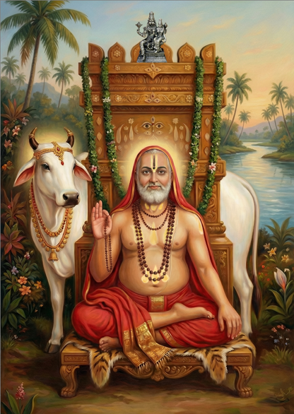 Guru Raghavendra Swamy Poster – 300 GSM poster | Vastu Positive Decor, Spiritual Gifting
