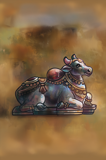 Nandi Digital Art | Vahana of Lord Shiva | Nandhi Devotional Artwork | HD Download