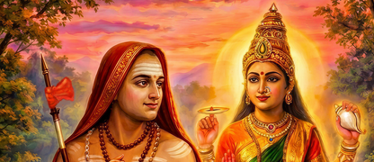Adi Shankaracharya and Mookambika Devi Digital art Poster Print