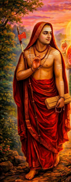 Adi Shankaracharya and Mookambika Devi Digital art Poster Print